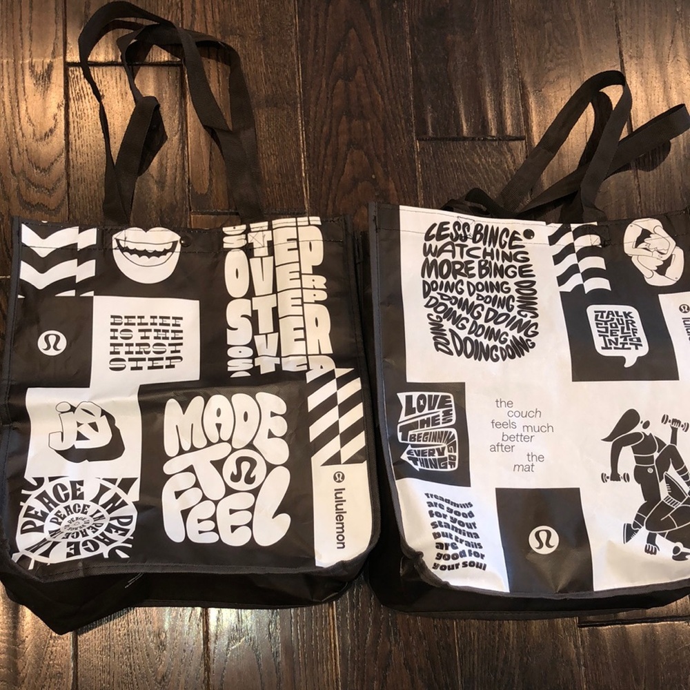 Set of lululemon identical reusable tote bags